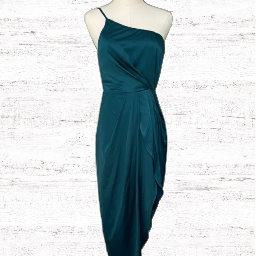 { Lulus } - Teal One-Shoulder Dress